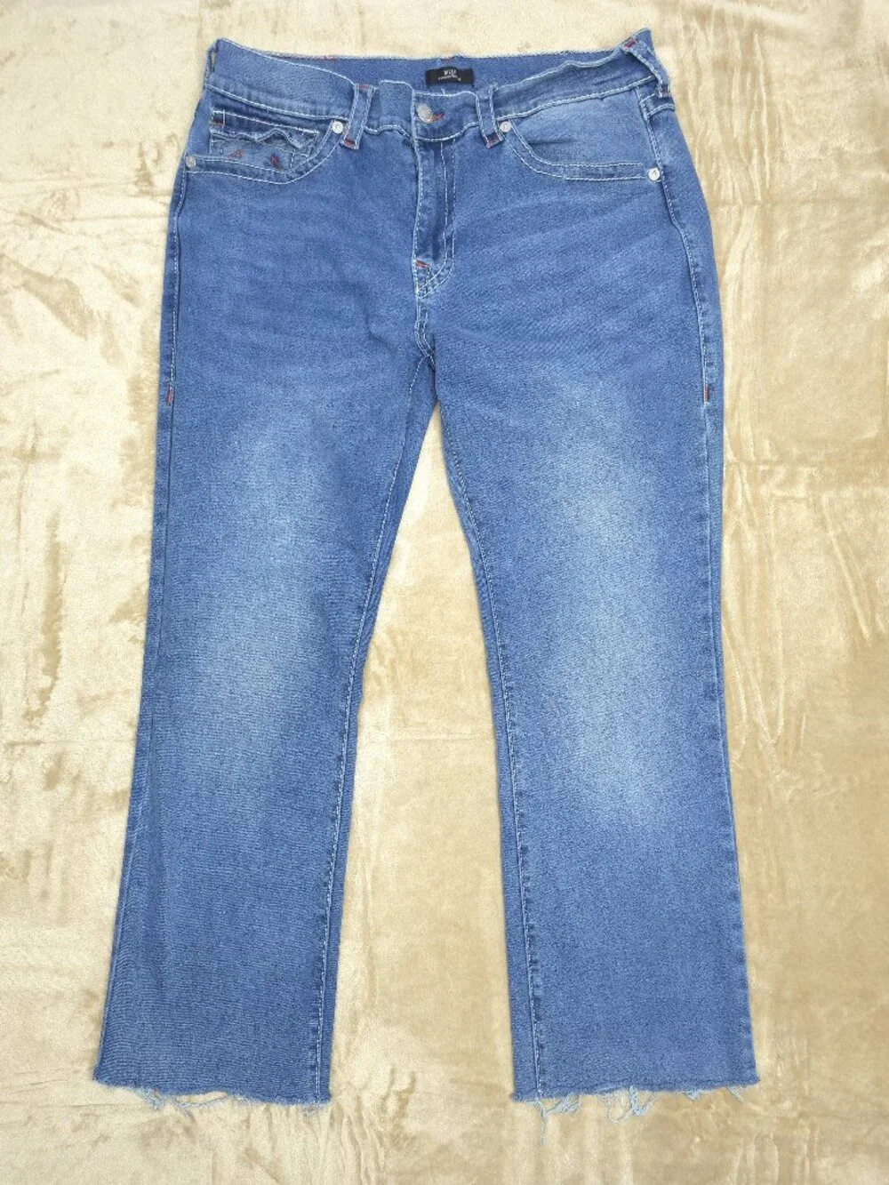 True Religion Billy Relaxed Bootcut Jeans Mens 36 Blue Flap Pocket
